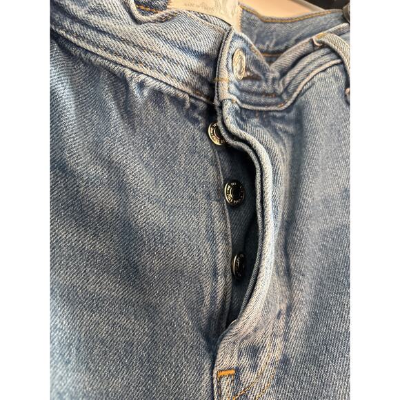 Free People We The Free Cropped Straight Leg Frayed Denim Jeans Women Size 30 - Picture 3 of 6